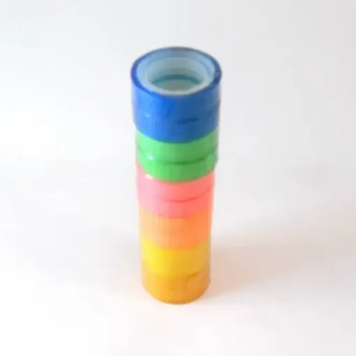Imagen de Cinta adhesiva de colores set de 12 rollos de 6 colores diferentes de 10mts cada una