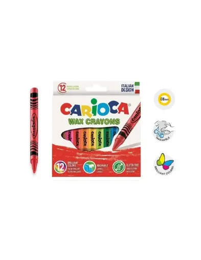 Imagen de Crayones de cera Crayons gruesas  CARIOCA Maxi *12 colores