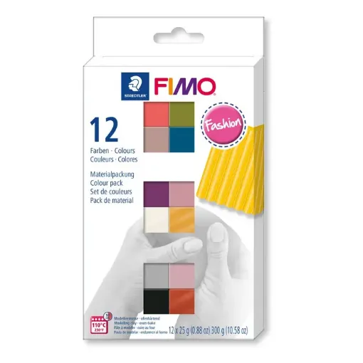 La Casa del Artesano-Arcilla polimerica pasta de modelar FIMO Soft Natural  8023 set de 12 colores de 25grs.