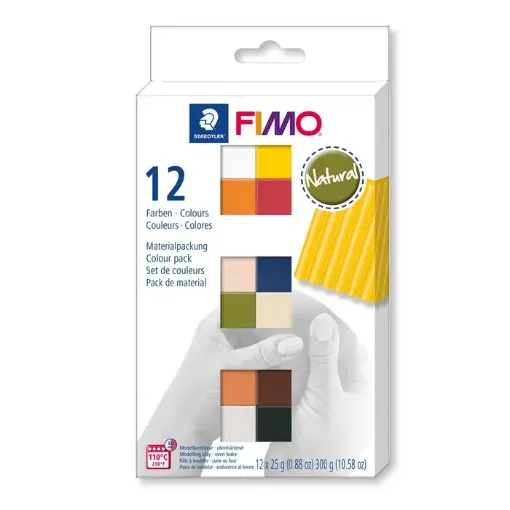 La Casa del Artesano-Arcilla polimerica pasta de modelar FIMO Soft Natural  8023 set de 12 colores de 25grs.