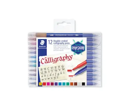 Imagen de Marcadores STAEDTLER Calligraphy pens Doble punta para caligrafia 2,0 y 3,5mms.  *12 colores