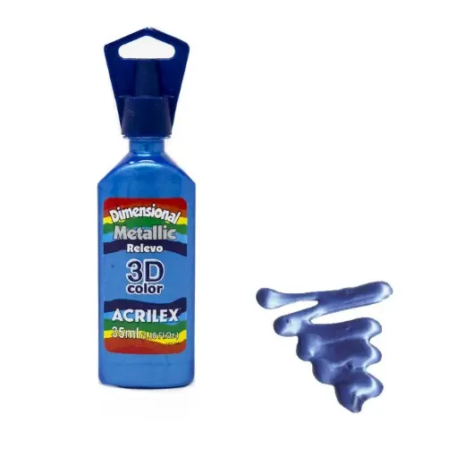 Imagen de Pintura dimensional relieve relevo 3D ACRILEX metalica *35 ml. color Azul Invierno 584