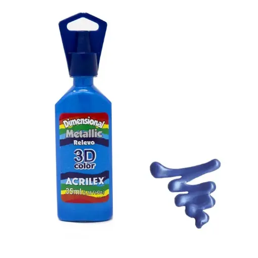 Imagen de Pintura dimensional relieve relevo 3D ACRILEX metalica *35 ml. color Azul Caribe 560