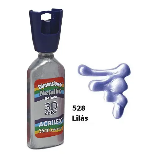 Imagen de Pintura dimensional relieve relevo 3D ACRILEX metalica *35 ml. color Lila 528