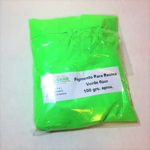 Imagen de Pigmento en polvo para resina fluorescente *100grs. color verde fluo