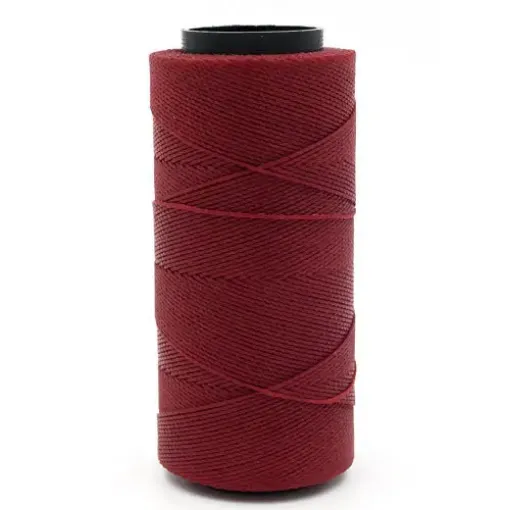 Imagen de Hilo cordon encerado fino 100% polyester 2 cabos cono de 100grs 150mts SETTANYL color 0025 Rojo