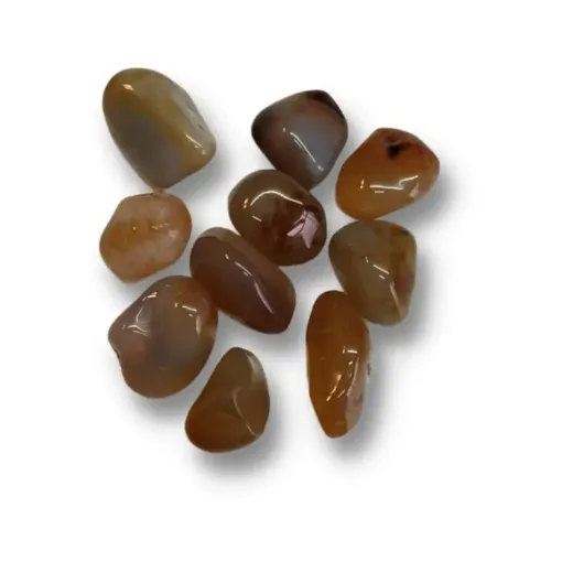 Imagen de Piedras semi preciosas Agata Marron Clara rolada piedras de 2 a 3cms en paquete de 100grs