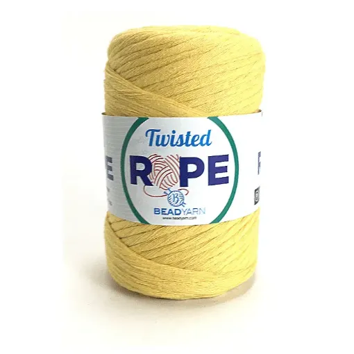 Imagen de Cordon grueso para macrame Twisted Rope "BEAD YARN" en madeja de 250grs=70mts aprox color Amarillo claro