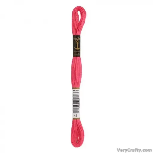 Imagen de Hilo de bordar 100% algodon Mouline ANCHOR 8mts. color 0041 rosado