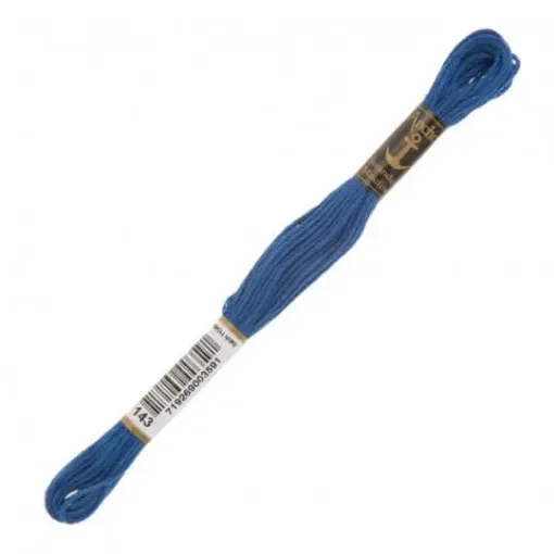 Imagen de Hilo de bordar 100% algodon Mouline ANCHOR 8mts. color 0143 azul