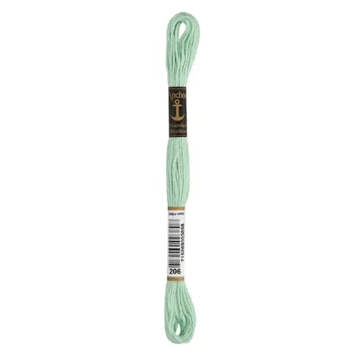 Imagen de Hilo de bordar 100% algodon Mouline ANCHOR 8mts. color 0206 verde agua