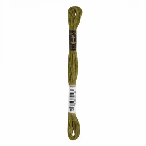 Imagen de Hilo de bordar 100% algodon Mouline ANCHOR 8mts. color 0281 verde
