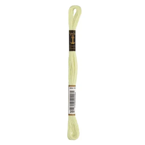 Imagen de Hilo de bordar 100% algodon Mouline ANCHOR 8mts. color 0259 verde claro