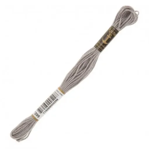 Imagen de Hilo de bordar 100% algodon Mouline ANCHOR 8mts. color 0399 gris