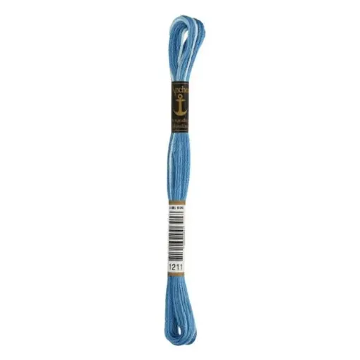 Imagen de Hilo de bordar 100% algodon Mouline ANCHOR 8mts. color 1211 combinado celeste