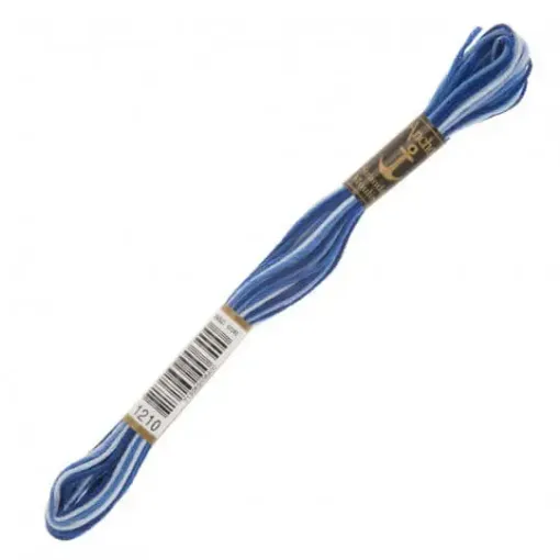 Imagen de Hilo de bordar 100% algodon Mouline ANCHOR 8mts. color 1210 combinado azul