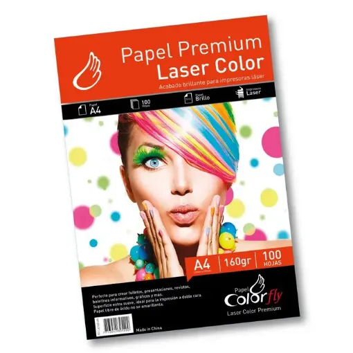 Imagen de Papel Premium para Laser color "COLORFLY" A4 160grs. paquete de 100 hojas