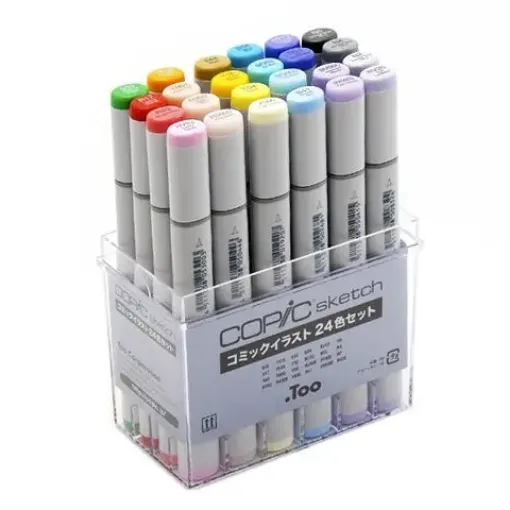 Imagen de Set de marcadores profesionales COPIC SKETCH alcohol doble punta set de 24 colores Manga