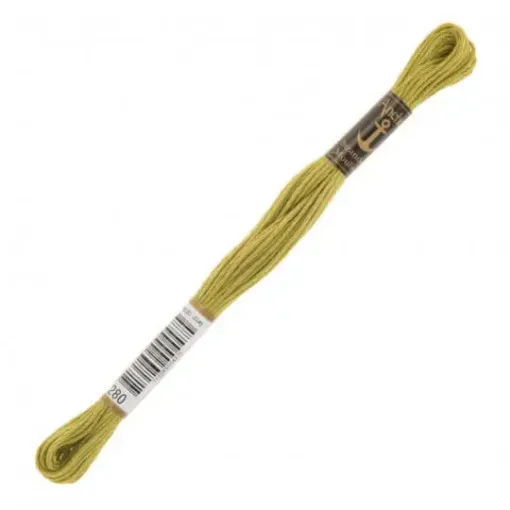 Imagen de Hilo de bordar 100% algodon Mouline ANCHOR 8mts. color 0280 verde oliva claro