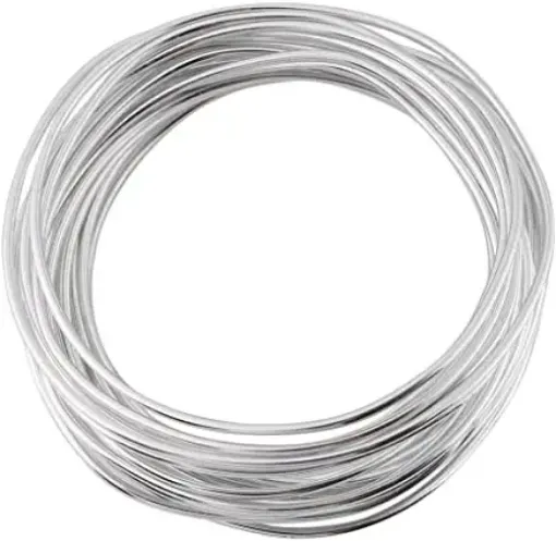 Imagen de Alambre de aluminio flexible de 1.5mm de espesor en rollo de 5mts 30grs color plateado