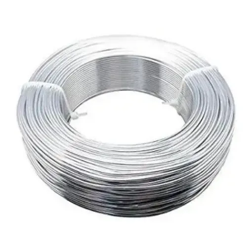 Imagen de Alambre de aluminio flexible de 1mm. de espesor en rollo de 250mts. 500grs. color plateado
