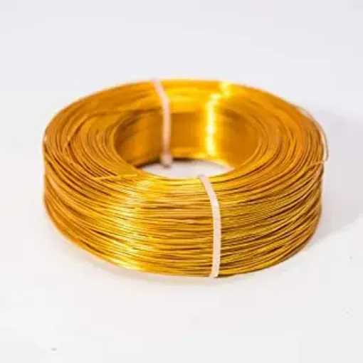 Imagen de Alambre de aluminio flexible de 1mm. de espesor en rollo de 250mts. 500grs. color oro dorado