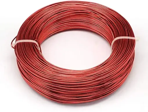 Imagen de Alambre de aluminio flexible de 1mm. de espesor en rollo de 250mts. 500grs. color rojo