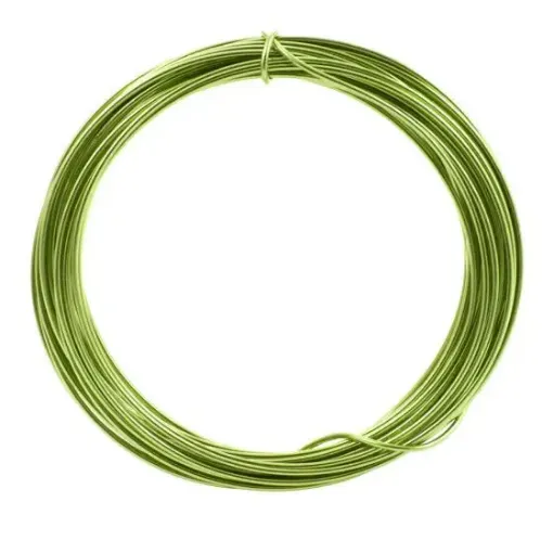 Imagen de Alambre de aluminio flexible de 1mm. de espesor en rollo de 10mts. 20grs. color verde claro