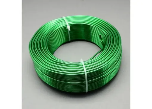 Imagen de Alambre de aluminio flexible de 1mm. de espesor en rollo de 250mts. 500grs. color verde oscuro