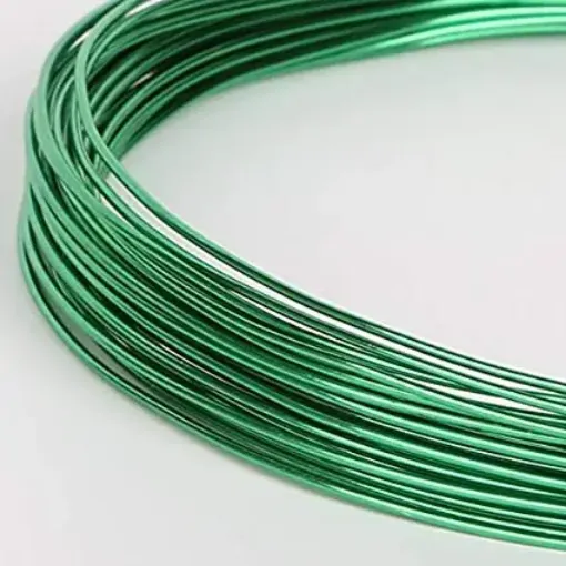 Imagen de Alambre de aluminio flexible de 1mm. de espesor en rollo de 10mts. 20grs. color verde oscuro