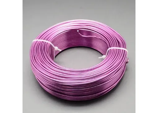 Imagen de Alambre de aluminio flexible de 1mm. de espesor en rollo de 250mts. 500grs. color fucsia