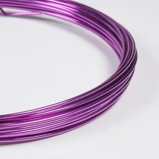 Imagen de Alambre de aluminio flexible de 1mm. de espesor en rollo de 10mts. 20grs. color violeta