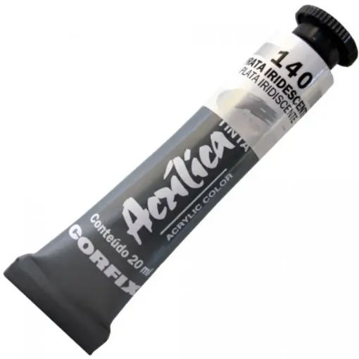 Imagen de Acrilico en pomo tinta acrilica CORFIX colores metalicos 20ml. cubritivo Plata Iridiscente 140