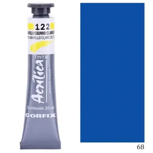 Imagen de Acrilico en pomo tinta acrilica CORFIX de 20ml color G1 translucido Azul Ultramar 68
