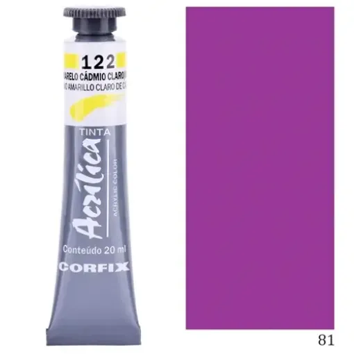 Imagen de Acrilico en pomo tinta acrilica CORFIX de 20ml color G2 translucido Violeta Permanente 81