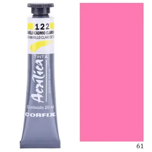 Imagen de Acrilico en pomo tinta acrilica CORFIX de 20ml color G1 opaco Laca Rosa 61