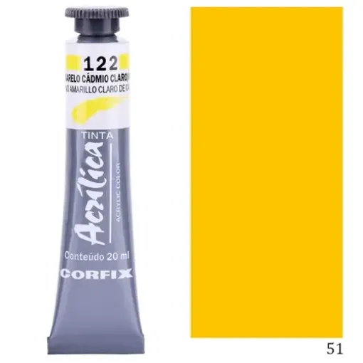 Imagen de Acrilico en pomo tinta acrilica CORFIX de 20ml color G1 semi opaco Amarillo Oscuro 51