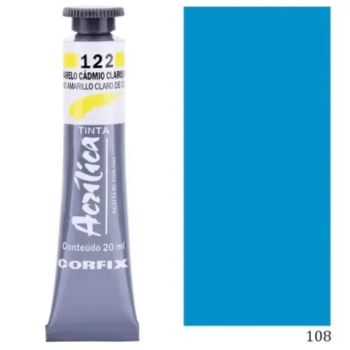 Imagen de Acrilico en pomo tinta acrilica CORFIX de 20ml color G1 opaco Azul Hortensia 108