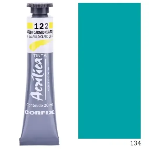 Imagen de Acrilico en pomo tinta acrilica CORFIX de 20ml color G1 semi opaco Azul Turquesa 134