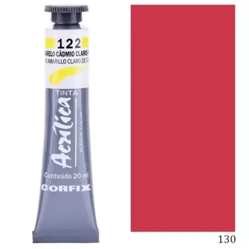 Imagen de Acrilico en pomo tinta acrilica CORFIX de 20ml color G1 semi opaco Rojo de Cadmio oscuro imitacion 130