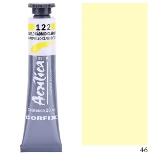 Imagen de Acrilico en pomo tinta acrilica CORFIX de 20ml color G1 opaco Amarillo Claro Brillante 46