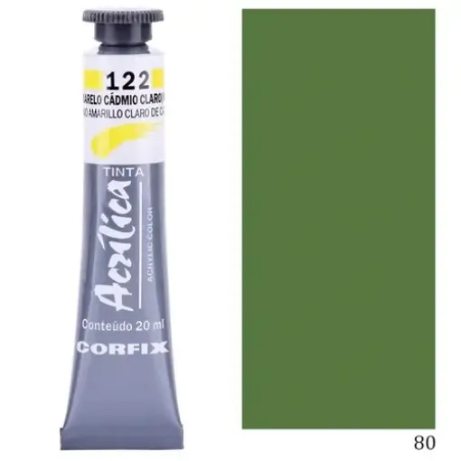Imagen de Acrilico en pomo tinta acrilica CORFIX de 20ml color G1 opaco Verde Oxido de Cromo 80