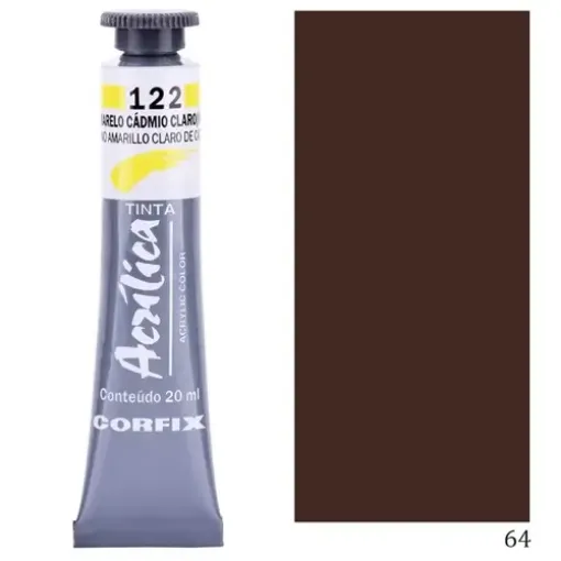 Imagen de Acrilico en pomo tinta acrilica CORFIX de 20ml color G1 opaco Marron Van Dick 64