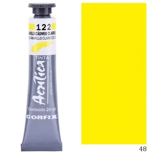 Imagen de Acrilico en pomo tinta acrilica CORFIX de 20ml color G1 semi opaco Amarelo Limon 48