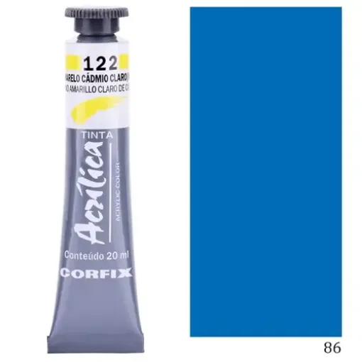 Imagen de Acrilico en pomo tinta acrilica CORFIX de 20ml color G1 translucido Azul Ftalocianina 86 