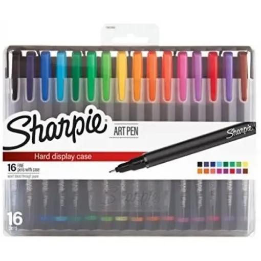 Imagen de Lapiceras de tinta pigmentada SHARPIE Art Pen Set punta fina *16 colores brillantes