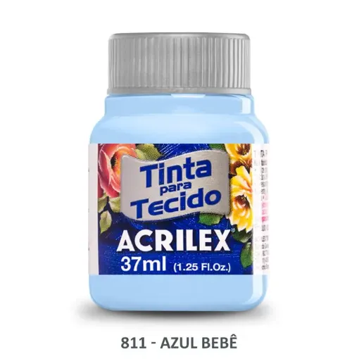Imagen de Pintura para tela de algodon con terminacion mate "ACRILEX" de 37ml. color 811 azul bebe