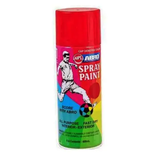 Imagen de Pintura en aerosol ABRO esmalte de colores de 400ml color Rojo Base No.10