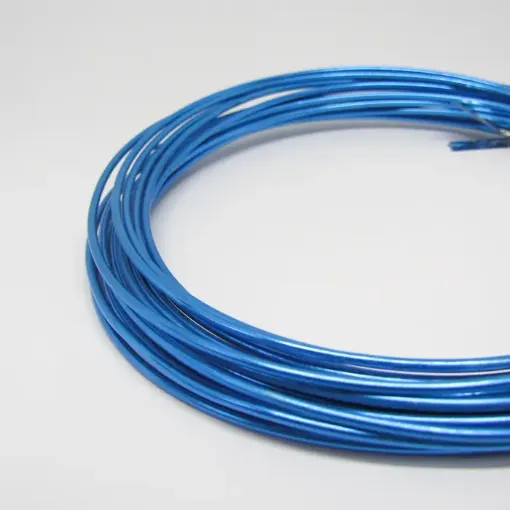 Imagen de Alambre de aluminio flexible de 1mm. de espesor en rollo de 10mts. 20grs. color azul