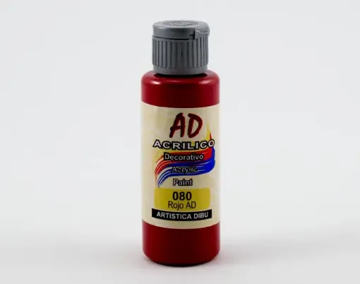 Imagen de Acrilico decorativo pintura acrilica AD *60ml. color 080 rojo AD traslucido